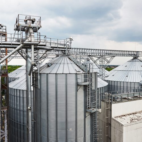 Agricultural Silo - Building Exterior, Storage and drying of grains, wheat, corn, soy, sunflower