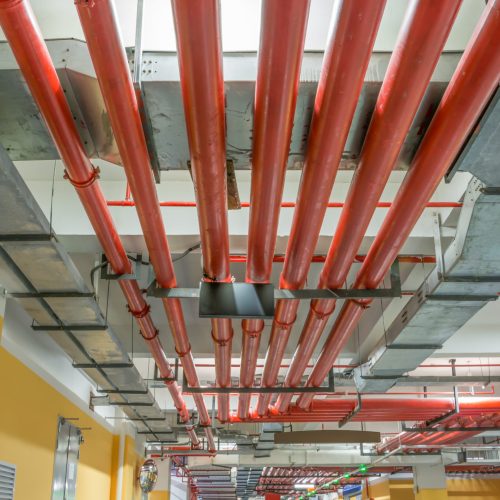 water sprinkler and fire alarm system,